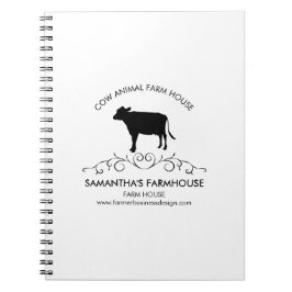Cuaderno Elegant Farm Cow Silhouette