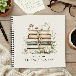 Cuaderno Elegant Floral Vintage Books Personalized Notebook