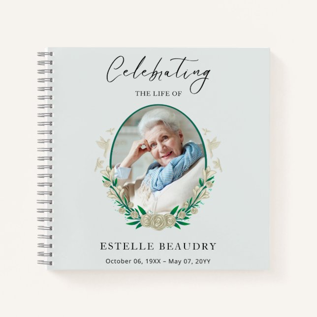 Cuaderno Elegant Funeral Celebration of life Guest Book (Anverso)