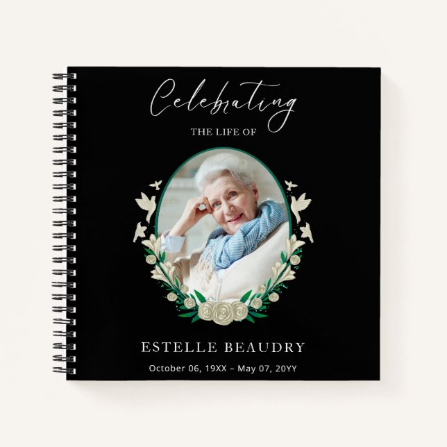 Cuaderno Elegant Funeral Celebration of life Guest Book (Anverso)