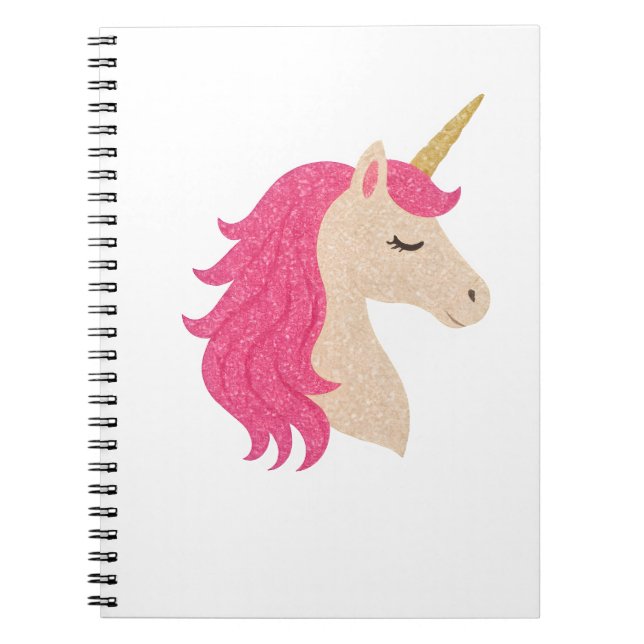 Cuaderno Elegant Glitter Unicorn with Sparkle Style (Frente)