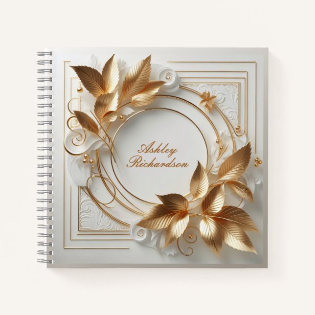 Cuaderno Elegant Gold Floral Notebook (Anverso)