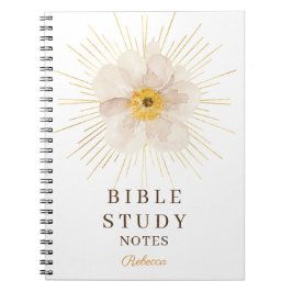 Cuaderno Elegant Gold Sunburst Personalized Bible Study