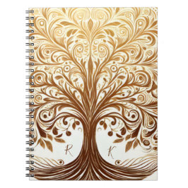 Cuaderno Elegant Gold Tree of Life Spiritual Celebration