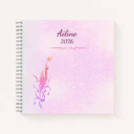 Cuaderno Elegant Golden Floral Vine spiral notebook 