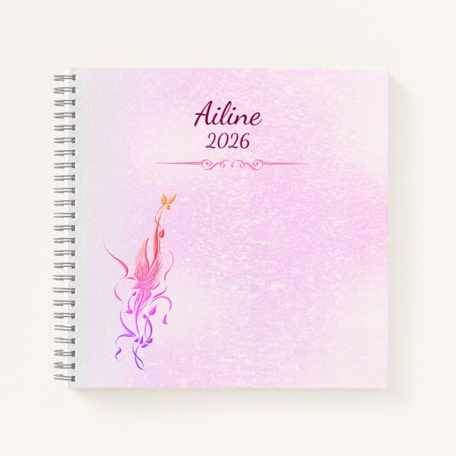 Cuaderno Elegant Golden Floral Vine spiral notebook  (Anverso)