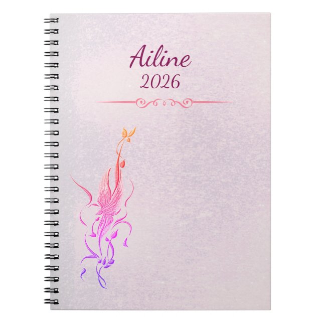 Cuaderno Elegant Golden Floral Vine spiral notebook  (Frente)