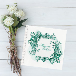Cuaderno Elegant Greenery Wedding Guest Book