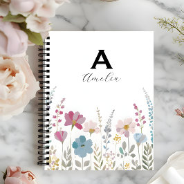 Cuaderno Elegant Initial Stylish Floral Notebook