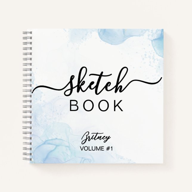 Cuaderno Elegant light blue custom Name  (Anverso)