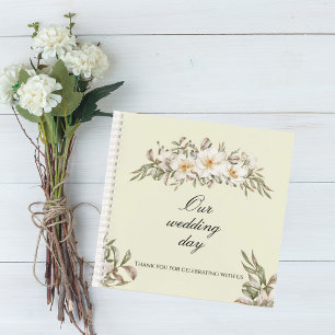 Cuaderno Elegant Magnolia Floral Wedding Guest Book