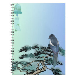 Cuaderno Elegant Magpie Bird & Japanese Bonsai Drawstring B