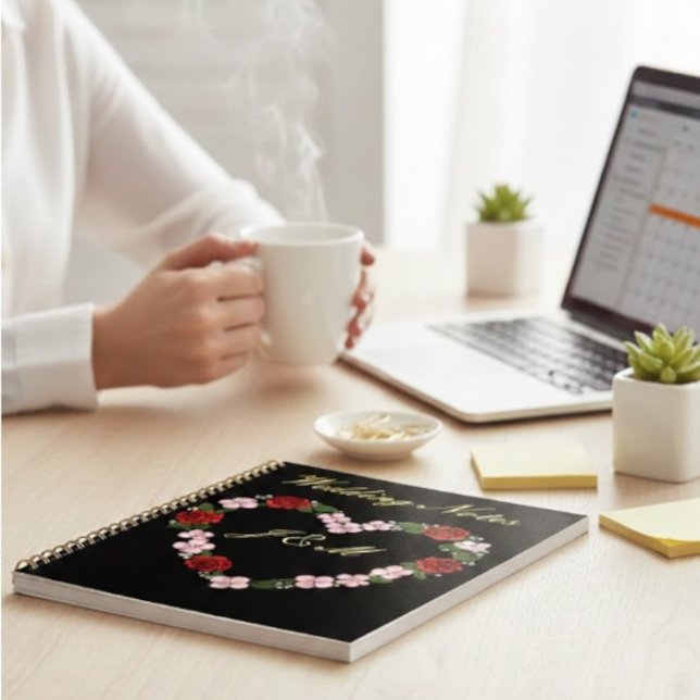 Cuaderno Elegant Midnight Black & Gold Wedding Planner Note (Subido por el creador)