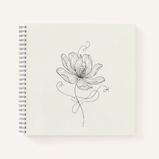 Cuaderno Elegant Minimalist Floral Line Art - Spiral Notebo