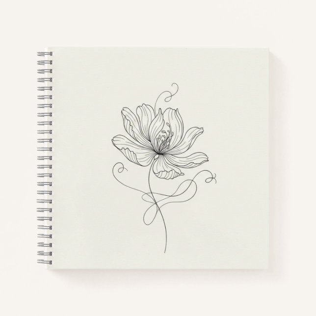 Cuaderno Elegant Minimalist Floral Line Art - Spiral Notebo (Anverso)