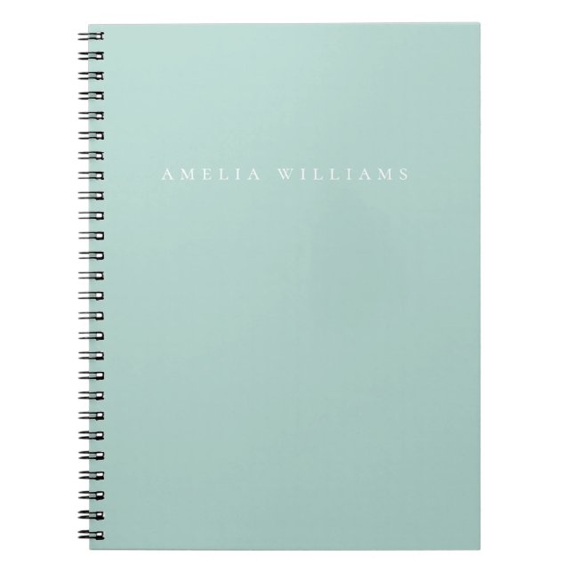 Cuaderno Elegant Minimalist Turquoise Monogram (Frente)