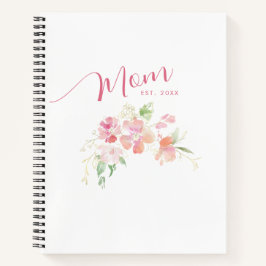 Cuaderno Elegant Mom Est Rosado Flores Acuarela