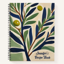 Cuaderno Elegant Olive Branch Personalized Recipe Book