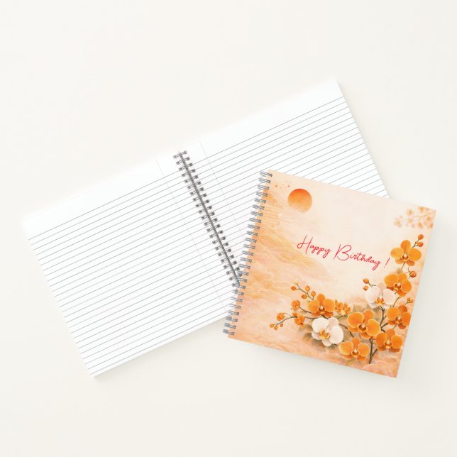 Cuaderno Elegant Orange Orchid Birthday (Interior)