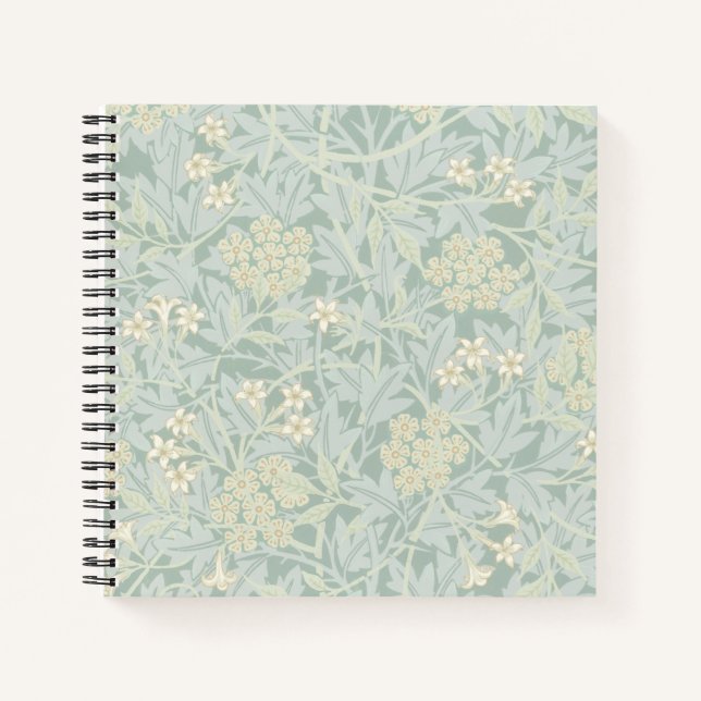 Cuaderno Elegant Pastel Green Jasmine Floral Pattern (Anverso)