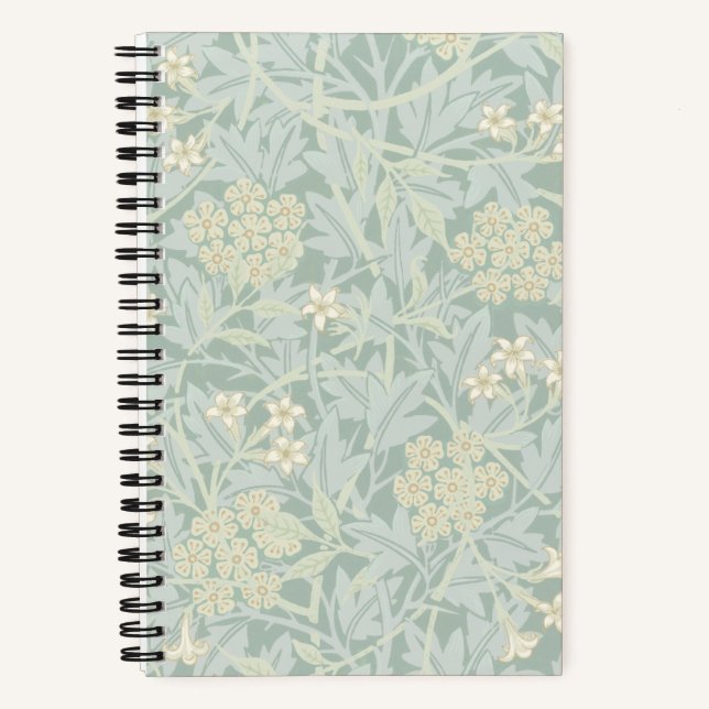 Cuaderno Elegant Pastel Green Jasmine Floral Pattern (Anverso)