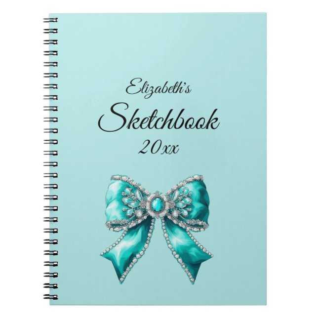 Cuaderno Elegant Personalized Name Notebook with Bow (Frente)
