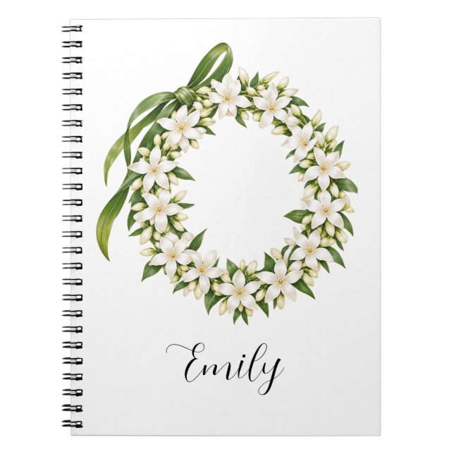 Cuaderno Elegant Pikake Lei Notebook (Frente)
