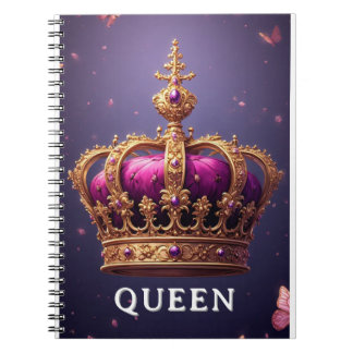 Cuaderno Elegant Purple Crown With Gold Embellishments
