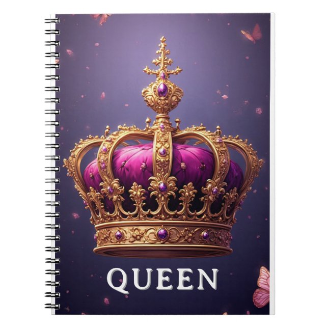 Cuaderno Elegant Purple Crown With Gold Embellishments (Frente)