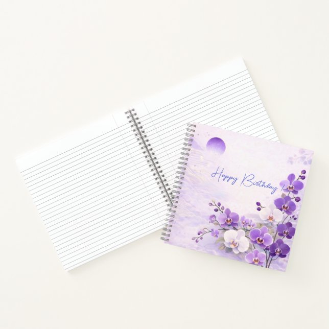 Cuaderno Elegant Purple Orchid Birthday (Interior)