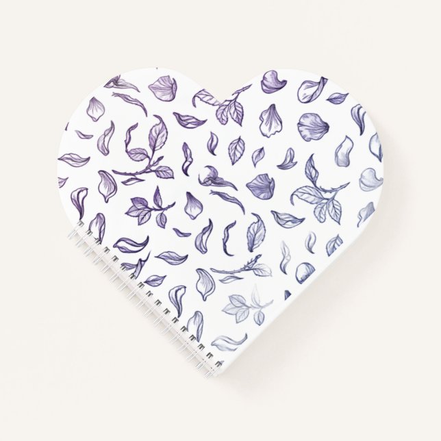 Cuaderno Elegant Rose Petal Line Art Pattern Notebook (Anverso)