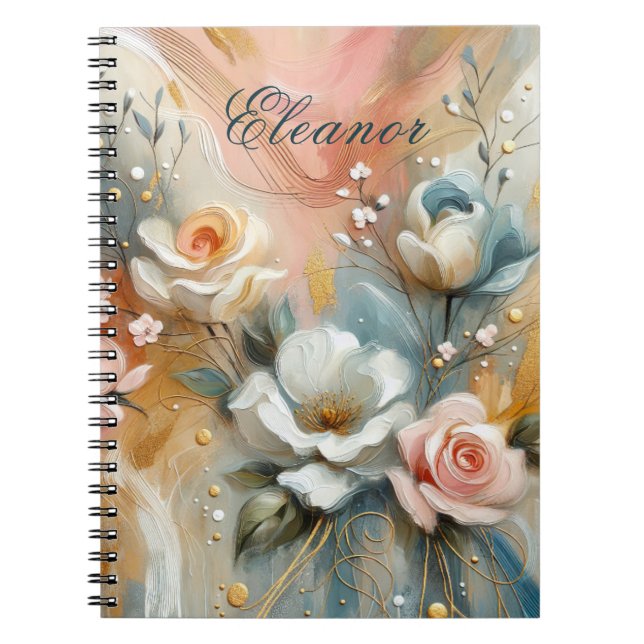 Cuaderno Elegant Roses in pale hues Personalized (Frente)