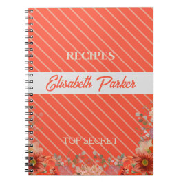 Cuaderno Elegant rustic floral kitchen cookbook recipes