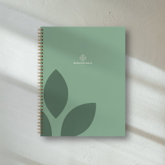 Cuaderno Elegant Sage Green Leaf Counselor Health Logo