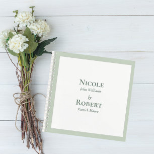 Cuaderno Elegant Sage Green Minimalist Wedding Guest Book