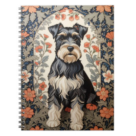 Cuaderno Elegant Schnauzer William Morris Inspired Floral