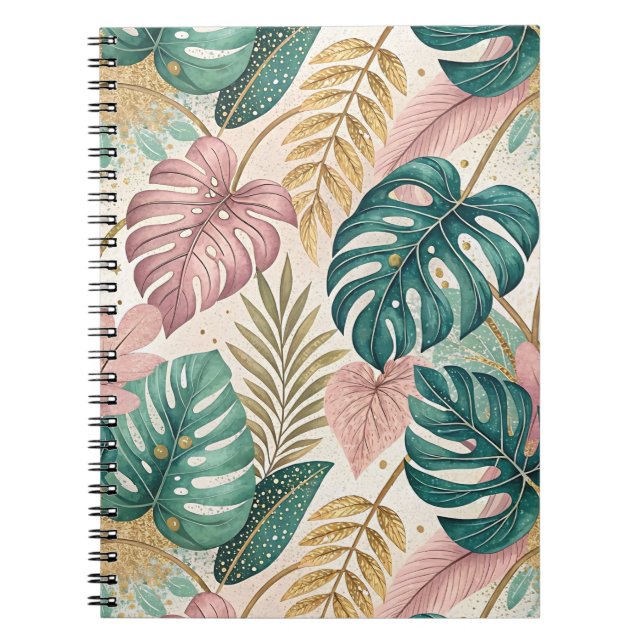 Cuaderno Elegant Tropical Monsteras Boho (Frente)