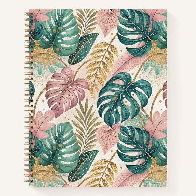 Cuaderno Elegant Tropical Monsteras Boho (Anverso)