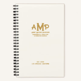 Cuaderno Elegant White Gold Monogram Bullet Page Journal