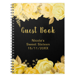 Cuaderno Elegant Yellow and Gold Flowers Sweet Sixteen 
