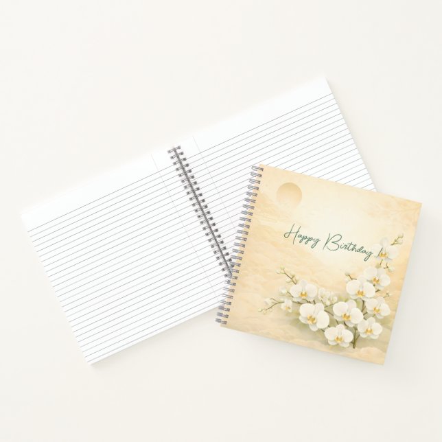 Cuaderno Elegant Yellow Orchid Birthday (Interior)