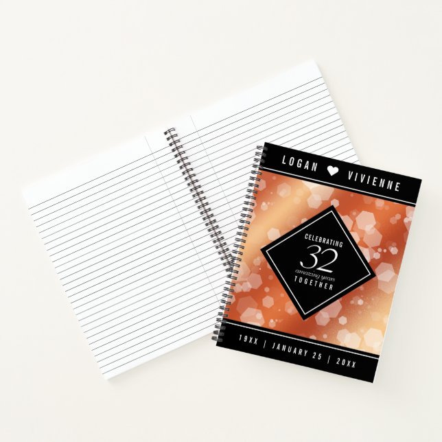 Cuaderno Elegante 32° Aniversario del Boda de Bronce (Interior)
