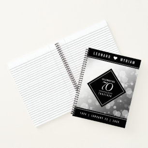 Cuaderno Elegante 70° Aniversario del Boda Platino