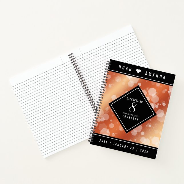 Cuaderno Elegante 8° Aniversario del Boda de Bronce (Interior)