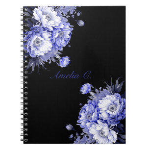 Cuaderno Elegante acuarela Floral Black Notebook