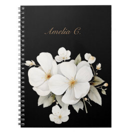 Cuaderno Elegante acuarela Floral Black Notebook