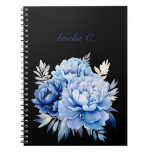 Cuaderno Elegante acuarela Floral Black Notebook