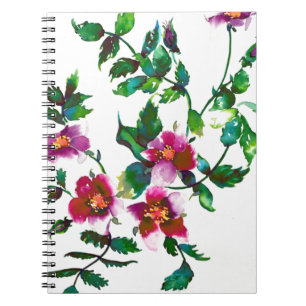 Cuaderno Elegante acuarela moderna flores silvestres de col