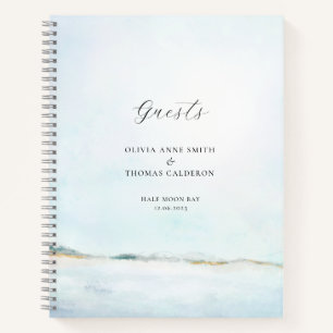 Cuaderno Elegante acuarela Ocean Beach Wedding Book