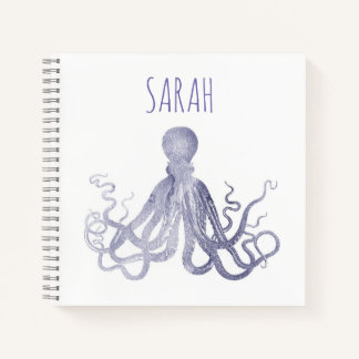 Cuaderno Elegante acuarela Octopus nombre
